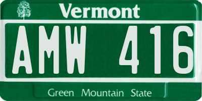 VT license plate AMW416