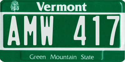 VT license plate AMW417