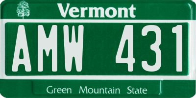 VT license plate AMW431
