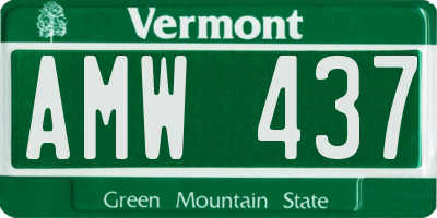 VT license plate AMW437