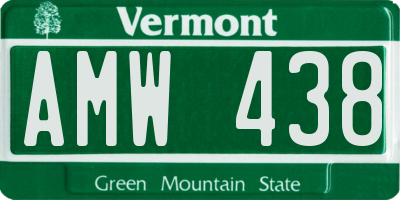 VT license plate AMW438