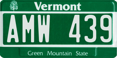VT license plate AMW439
