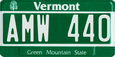 VT license plate AMW440