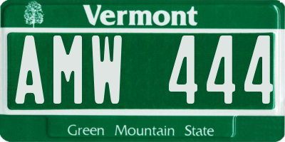 VT license plate AMW444