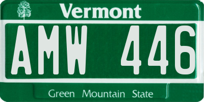 VT license plate AMW446