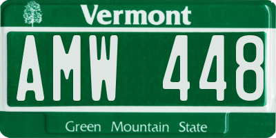 VT license plate AMW448