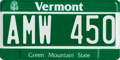 VT license plate AMW450