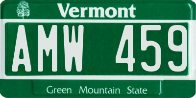 VT license plate AMW459