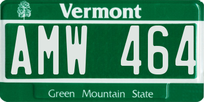 VT license plate AMW464