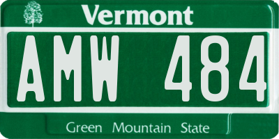 VT license plate AMW484