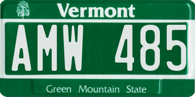 VT license plate AMW485