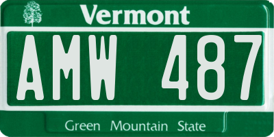 VT license plate AMW487
