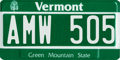 VT license plate AMW505