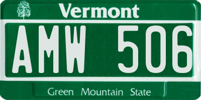 VT license plate AMW506