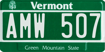 VT license plate AMW507
