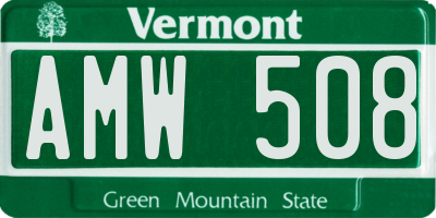 VT license plate AMW508