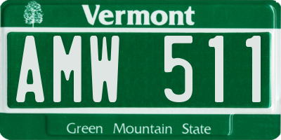 VT license plate AMW511