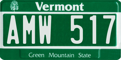 VT license plate AMW517