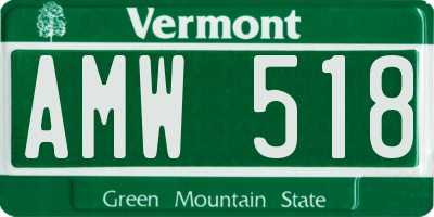 VT license plate AMW518