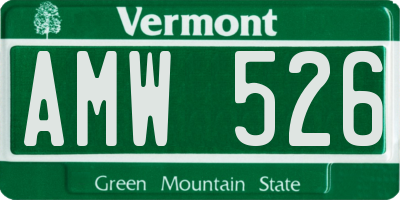 VT license plate AMW526