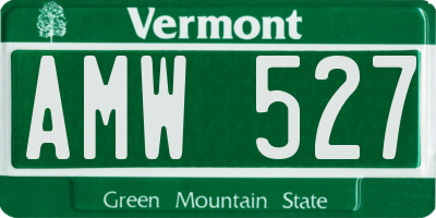 VT license plate AMW527