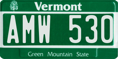 VT license plate AMW530