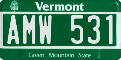 VT license plate AMW531