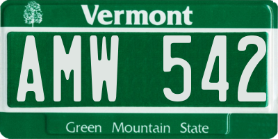 VT license plate AMW542