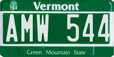 VT license plate AMW544
