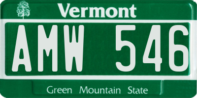VT license plate AMW546