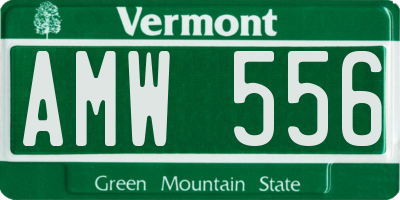 VT license plate AMW556