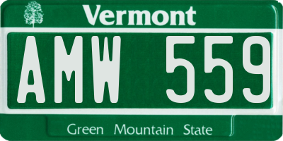 VT license plate AMW559