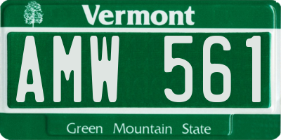 VT license plate AMW561
