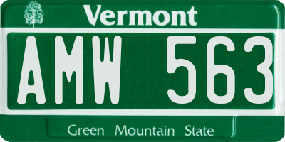VT license plate AMW563