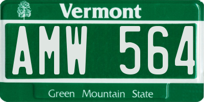 VT license plate AMW564
