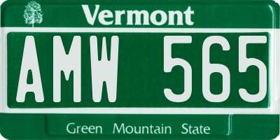 VT license plate AMW565