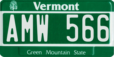 VT license plate AMW566