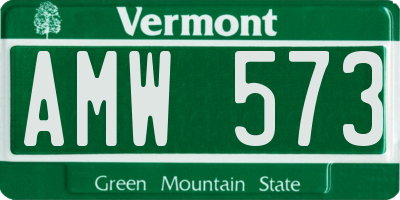 VT license plate AMW573