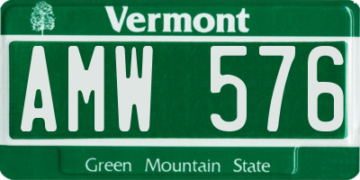 VT license plate AMW576