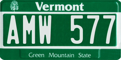 VT license plate AMW577