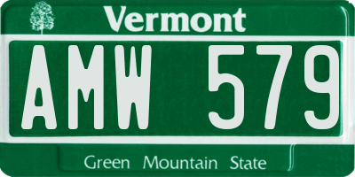VT license plate AMW579