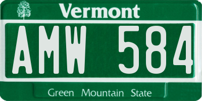VT license plate AMW584