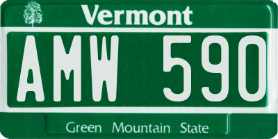 VT license plate AMW590