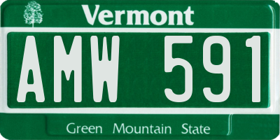 VT license plate AMW591