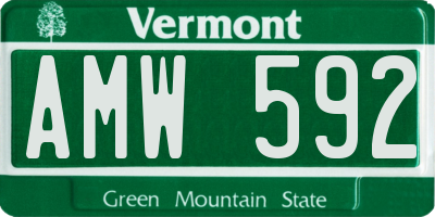 VT license plate AMW592