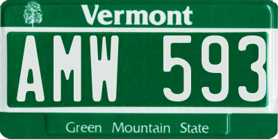VT license plate AMW593