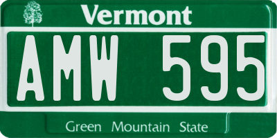 VT license plate AMW595