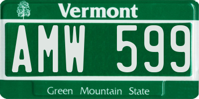 VT license plate AMW599