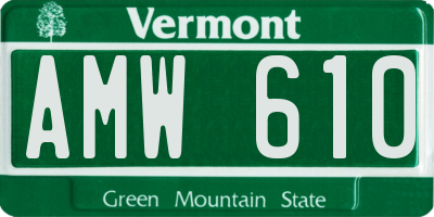 VT license plate AMW610
