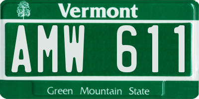 VT license plate AMW611